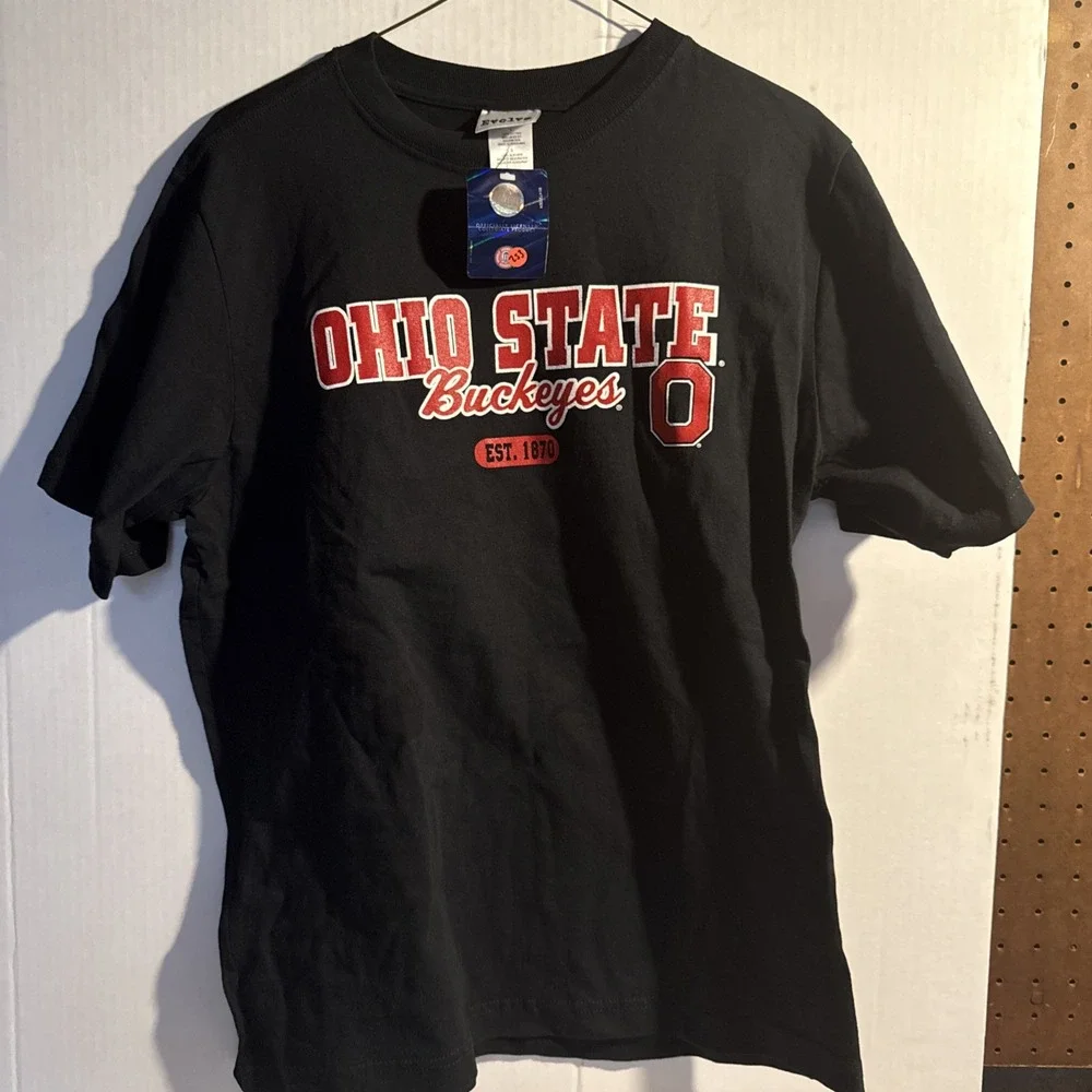 Ohio State Buckeyes T-Shirt Youth Large NCAA Official Black S/S‎ Graphic Tee NWT
